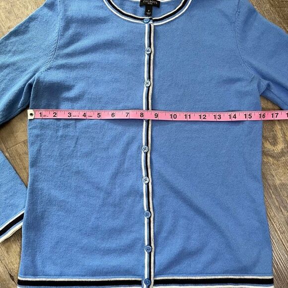 Talbots NWOT Cardigan Petite Pretty Blue Cashmere Blend Size P - Picture 3 of 7